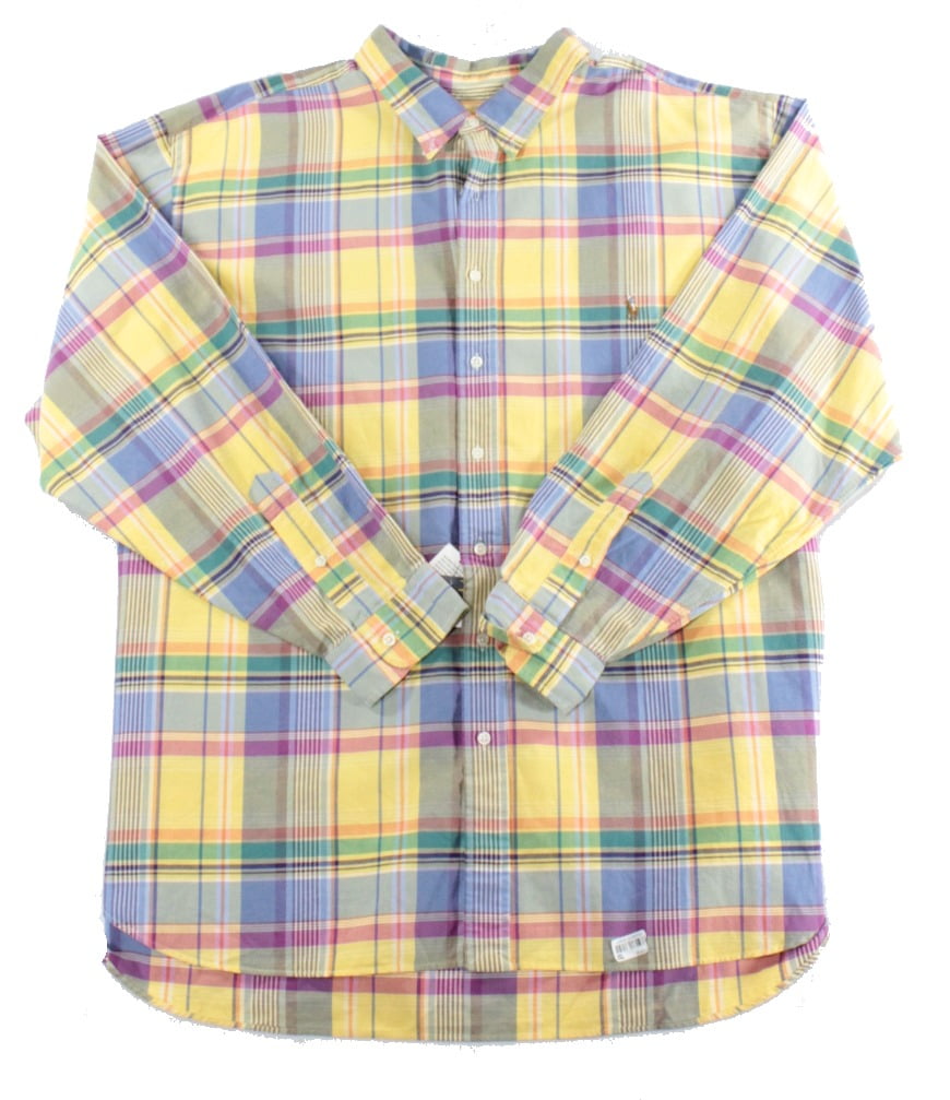 ralph lauren yellow button down shirt