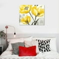 thumbnail image 4 of ONETECH  Yellow Flower Wall Art Canvas Flowers Wall Decor for Bathroom Living Room Bedroom Yellow And Grey Decals Abstract Wall Pictures Modern Minimalism Artwork, 4 of 4