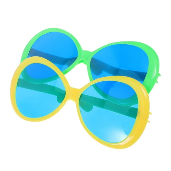 Hemoton 2PCS Giant Sunglasses Big Glasses Hawaiian Beach Decor Eyewear Party Selfie Props Tropical Sunglasses Funny Glasses Summer Beach Accessories