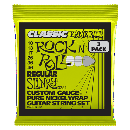 3-Pack 3251 Classic Rock N Roll regular slinky pure nickel electric guitar strings10-46