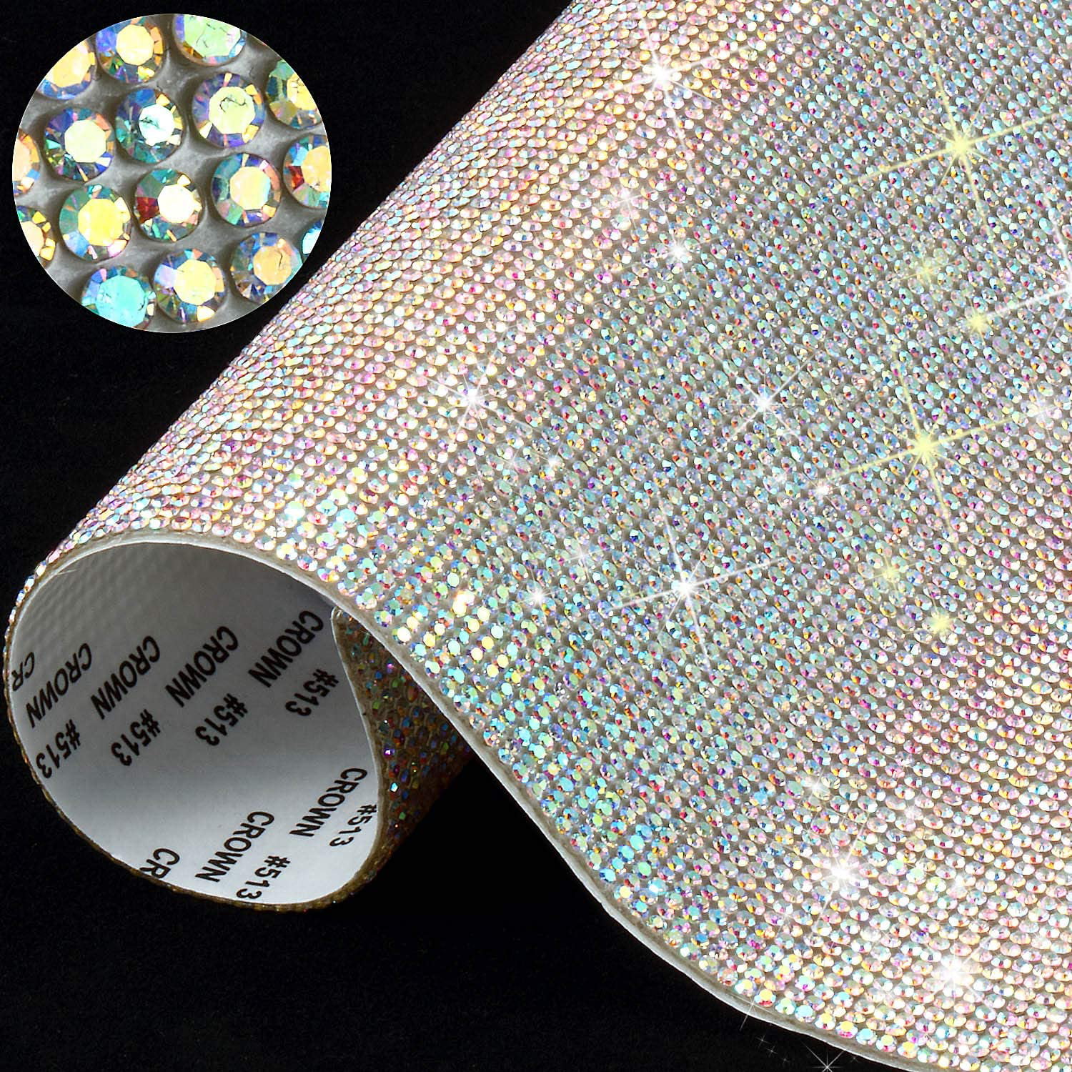 Self-Adhesive Gems Bling Crystal Adhesive Rhinestone Sheets Car Sticker 24X40Cm 