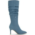 thumbnail image 3 of BLISSFUL STEP Women's Pointed Toe Slouched Stiletto Heels Knee High Boots, 3 of 7