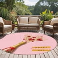 thumbnail image 4 of Round Area Rugs Collection 6 Ft, Valentine's Day Non-Slip Residential Carpet, Gold Wine Bottle Love Heart Romantic Art Pink Indoor Crawling Mats Runner Rugs for Living Room/Dining Room/Bedroom, 4 of 8