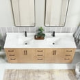 thumbnail image 4 of Vinnova San 84" Double Sink Wood Bath Vanity with Grain Stone in Brown/White, 4 of 17