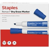 Staples Remarx Dry Erase Marker Chisel Tip Blue 12/Pack (ST62936)