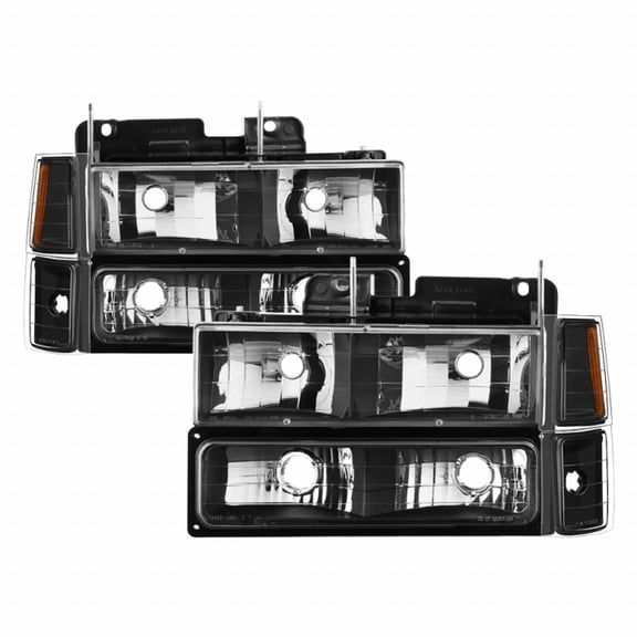 xTune For Chevy Suburban 1994-1998 Headlights w/ Corner & Parking Lights Black | 5072221