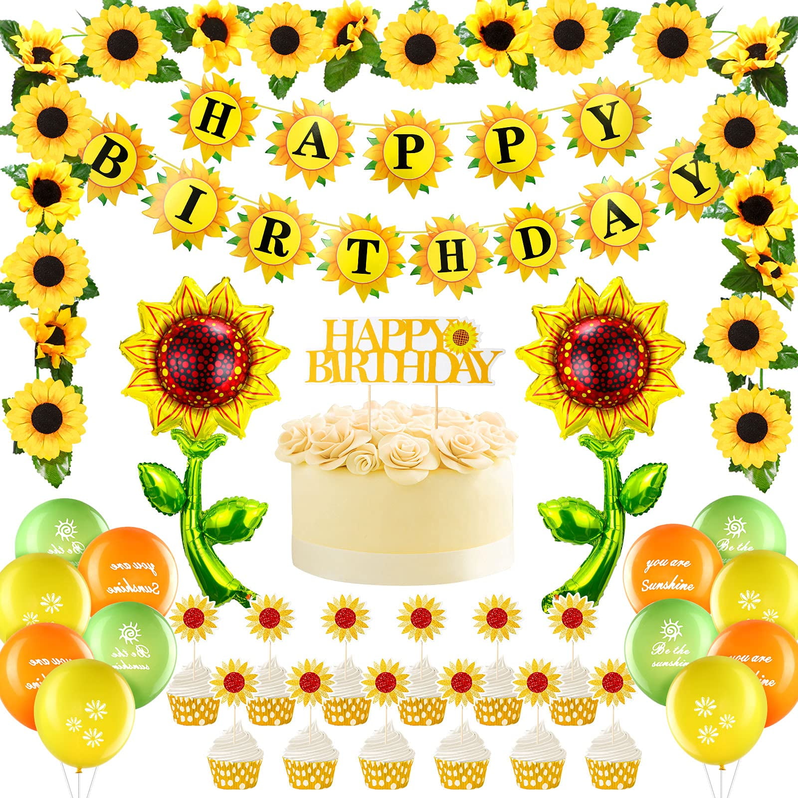 Sunflower Birthday Party Decoration Include Sunflower Banner, 4