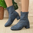 thumbnail image 2 of Oyedens Women's Ankle Boots Fashion Casual Square Toe Block Heels Ankle Booties Mid Calf Dress Boots, 2 of 7