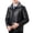 Black, variant on Men's Faux Leather Flight Outerwear With Warm Collar