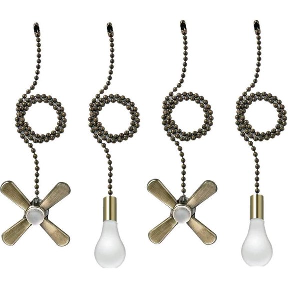 Ceiling Fan Pull Chain Compatible with Hunter Fan, 13.6 Inches Fan Pulls Set with Connector (2 Pack, Bronze)