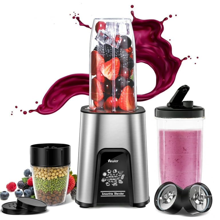 VEWIOR 1000W Smoothie Blender for Shakes and Smoothies, 11 Pieces Personal  Blender for Kitchen, 2*23oz+10oz Blender Cups with To-Go Lids for Fruit