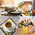 thumbnail image 4 of Sunflowers on Vintage Paper Kitchen Oven Mitt and Pot Holder Sets 2 Pcs for Baking, Cooking and Grilling, Heat Resistant Up To 392 °F, 4 of 7