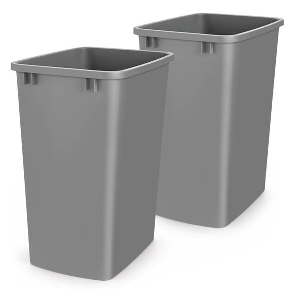 Rev-A-Shelf Polymer Replacement 35 Qt Silver Trash Bin, 2 Pack, RV-35-17-2