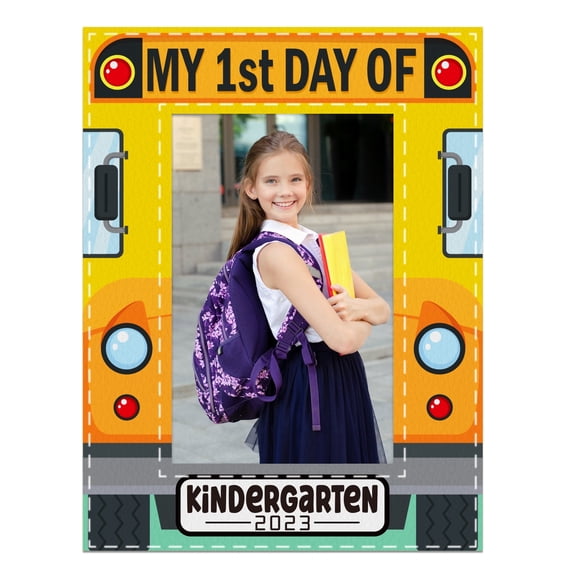 WaaHome My First Day of Kindergarten Picture Frames 4"x 6" Back to School Gift for Boys Girls Leather Picture Frame First Day of School Frame for Kindergarten Prek Preschool Kids Parents or Students