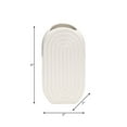 thumbnail image 4 of Elegant Oval Ridged Ceramic Vase for Living Room Decor - Decorative Home Accents for Bedroom, Office Desk, and Entryway Table - Flower Vase for Shelf or Kitchen Counter Display - 9", White, 4 of 12