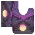 thumbnail image 7 of Yayeee Bath Rugs for Bathroom Floor Set of 2 Non Slip Fluffy Soft Absorbent Mat, Black Neon Road, 7 of 7
