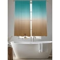 thumbnail image 6 of Sheer Curtains 72 Inches Long, Teal Brown Ombre Light Filtering Window Curtains for Living Room, Turquoise Gradient Modern Abstract Art Rod Pocket Voile Sheer Curtain Drapes, 52"W x 72"L, 2 Panels, 6 of 8