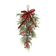 thumbnail image 2 of Ayprnig Christmas Teardrop Swag Outdoor Christmas Swag Front Door Christmas Decorations Christmas Front Door Decorations Christmas Stair Swags With Bowknot, Red Berries And Pinecone 19.7 Inch, 2 of 8