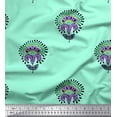 thumbnail image 1 of Soimoi Poly Georgette Fabric Leaves & Floral Block Print Fabric by Yard 52 Inch Wide, 1 of 3