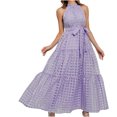 thumbnail image 2 of FcBaudy Robe Sans Manches à Col Rond, Robes d'Été pour Femmes, Robes Sans Manches Imprimées à Camisole Longue Robe Sans Manches à Col Rond pour Femmes, 2 of 6