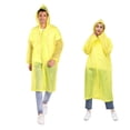 thumbnail image 2 of Ponchos de lluvia reutilizables, impermeables de para hombres y mujeres, chaqueta de lluvia impermeable, abrigos de lluvia con capucha y li Amarillo BLESIY Chubasquero con capucha, 2 of 8