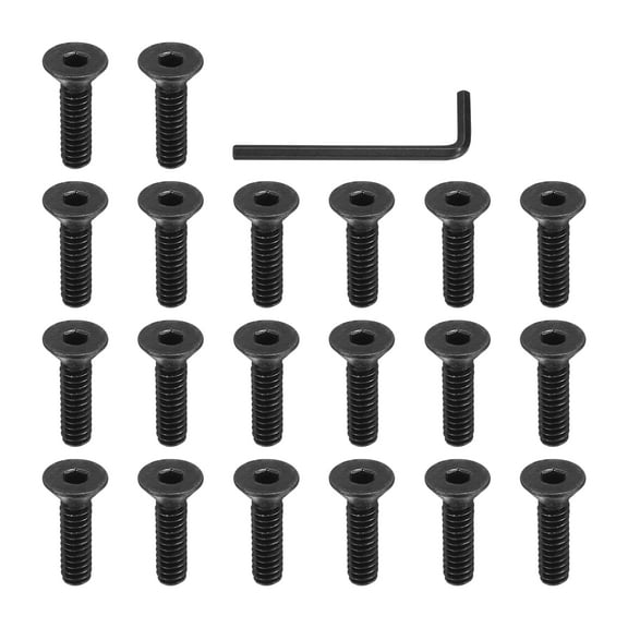 3/16-24 x 3/4 Inch Flat Head Socket Cap Screws Hex Socket Drive Machine Screws UNC Coarse Full Thread Black 20 Pcs