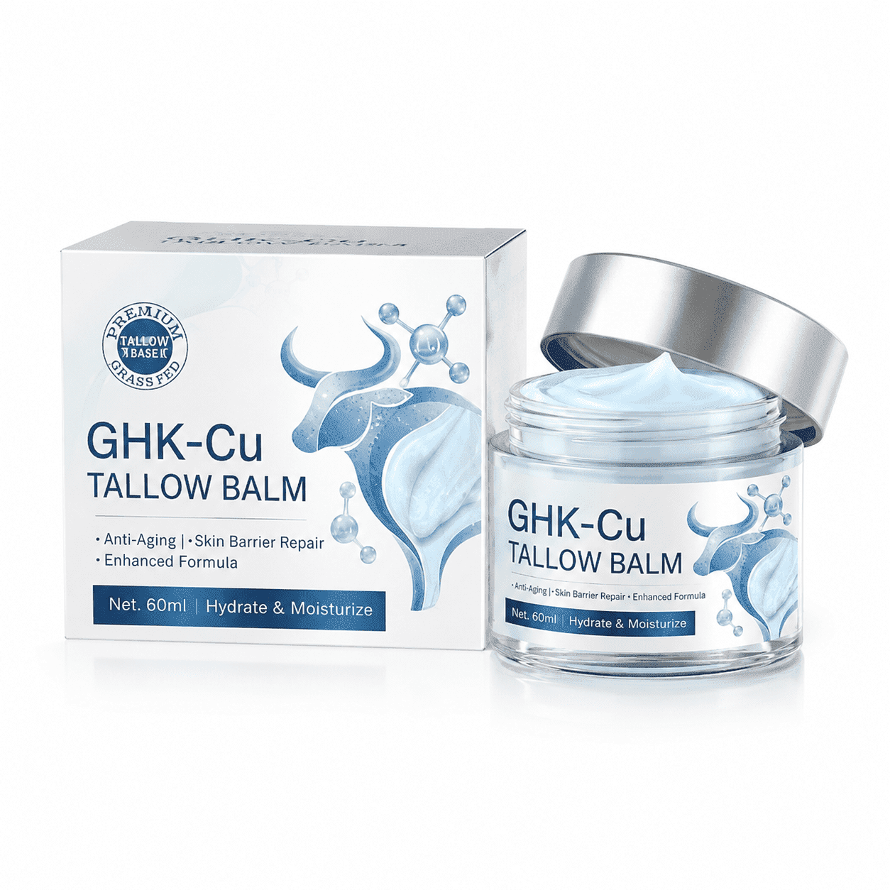 Copper Peptide GHK-CU Face Cream Moisturizing Face Lotion Anti Aging, Anti Wrinkle, Firming, Reduce Fine Lines 1.7 fl oz