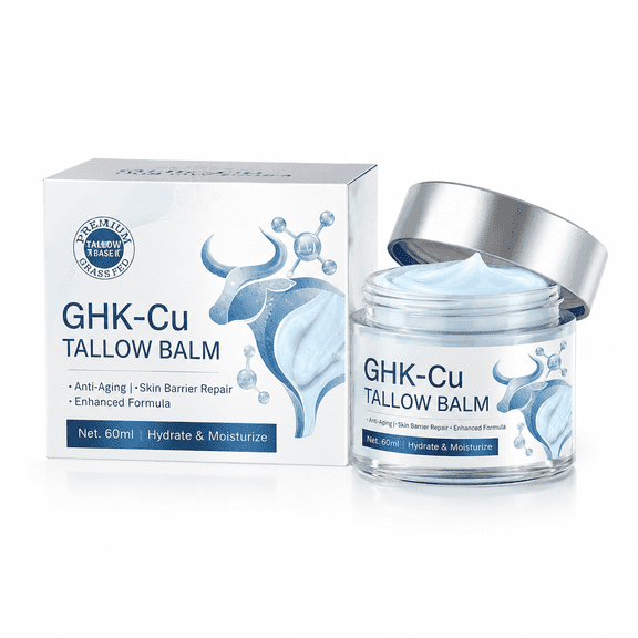 Wundmed GHK-Cu Tallow Balm, Grass-Fed Beef Tallow with Copper Peptides, Unscented Skin Cream, 60g