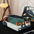 thumbnail image 5 of Homewish Camping Theme Zipper Twin Comforter Sets with Fitted Sheet and 2 Pillowcases,Nature Mountain Lake Zipper Bedding Set,Black Reversible,4-Piece, 5 of 7