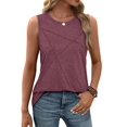 thumbnail image 2 of Camiseta Sin Mangas Informal de Cuello Redondo y Corte Holgado para Mujer, Color Rojo Vino L, 2 of 9