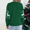 thumbnail image 5 of Women's Christmas Snowflake Reindeer Knitted Sweater Long Sleeve Crew Neck Xmas Print Pullover Sweater Top, 5 of 7