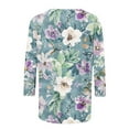 thumbnail image 5 of CYMMPU Blouses for Women Dressy Casual Crew Neck 3/4 Sleeve Floral Pattern Loose Fit Summer Trendy Shirts Spring Tunic Tops Lightweight Basic Tees Multicolor XXXL, 5 of 5