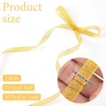 thumbnail image 2 of 3/8in 50 Yard Gold Ribbon for Gift Wrapping, Glossy Sheer Satin Ribbon, Glitter Thin Fabric for Christmas Halloween Wedding Birthday Party Valentines Day Bouquet Decoration, 2 of 4
