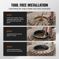 thumbnail image 5 of 40 Inch Outdoor Fire Pit Ring with 180° Swivel BBQ Grate, Carbon Steel DIY Campfire Ring, Rust-Resistant High Temp Steel for Backyard Patio Bonfires & Outdoor Cooking, 5 of 6