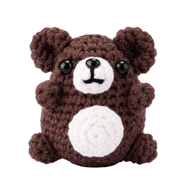 CSChome Animal Crochet Kit Crochet Material Kit Cartoon Shape Crochet Plush Knitting Starter Set for Adults Kids Beginner