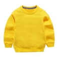 thumbnail image 5 of Virmaxy Toddler Baby Sweatshirt 2 Piece Set Solid Color Crew Neck Long Sleeve Tops With Elastic Waist Sweatpants With Pocket Set Fall Winter Fashion Set For Kids Yellow 9Y, 5 of 8