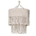 thumbnail image 2 of Macrame Lamp Shade, Chandelier Cover, Nordic Boho Hand Woven Gift Bohemian Tassel Lampshade, Light Shade for Office Nursery Home Party Decor 35cmx45cm, 2 of 9