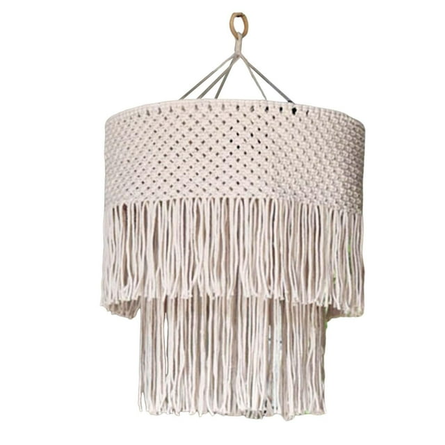 Pantalla de lámpara de macramé, tejido bohemio, regalo, cubierta de luz, lámpara colgante, decoración 35cmx45cm