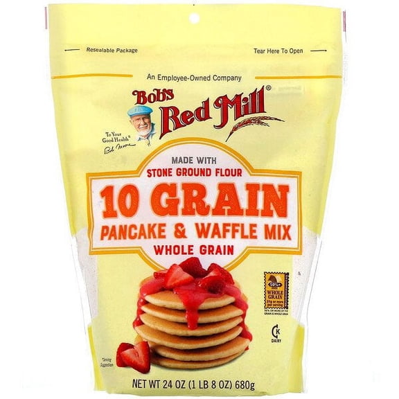 Bob's Red Mill, 10 Grain Pancake & Waffle Mix, Whole Grain, 24 oz Pack of 3