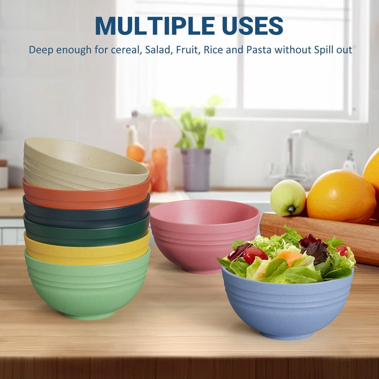Tinana Wheat Straw Bowls, 26 oz, Set of 8, Multicolor photo 5