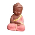thumbnail image 2 of Adorable estatua de Buda meditando, escultura de cerámica tallada a mano, estatua de Buda sentado para mesa, sala de té, decoración coleccionable Rojo Sunnimix Pequeña estatua de Buda, 2 of 8