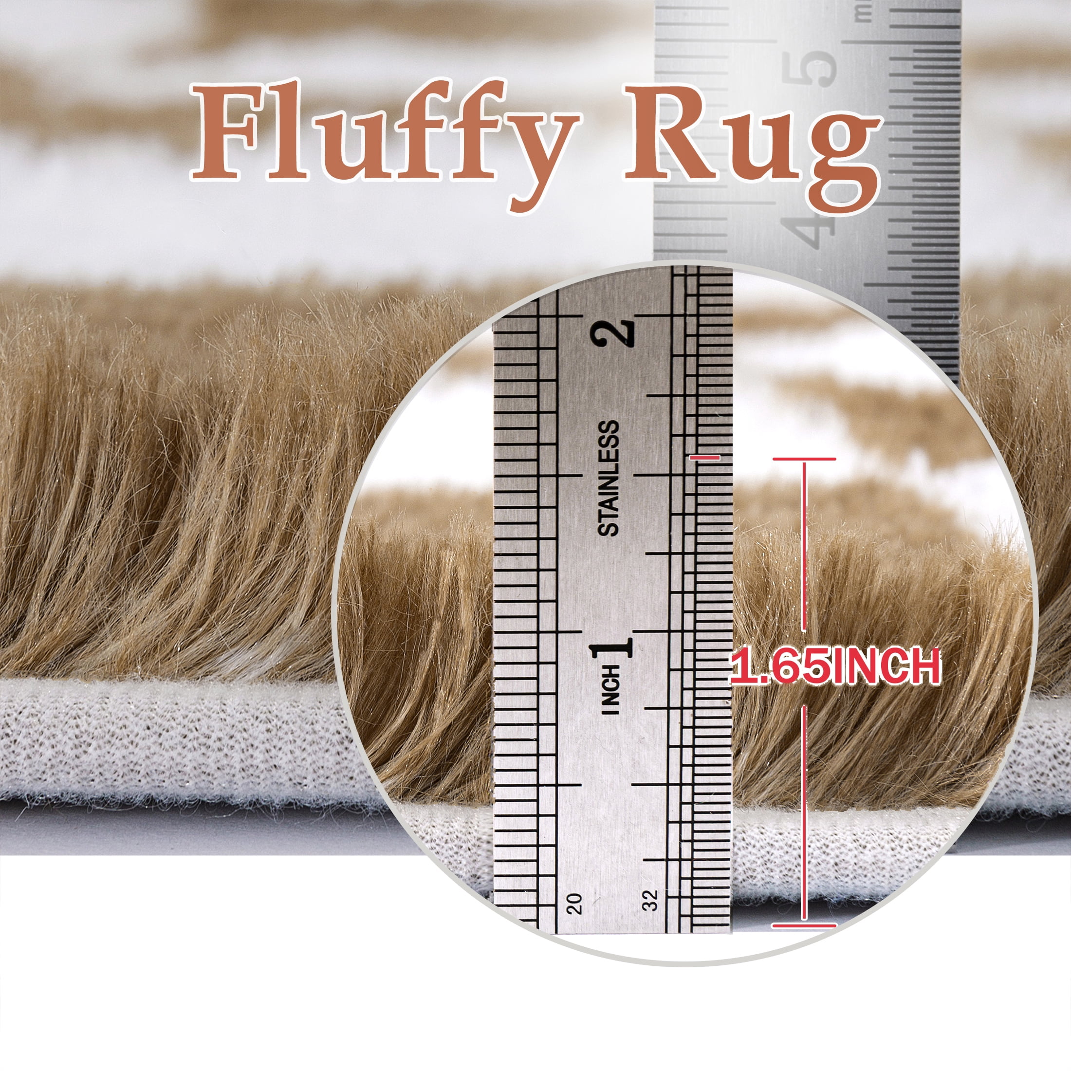 BERTHMEER 5'x7' Checkered Rug for Living Room, Modern Brown and White Checkerboard Shag Rug Non-Slip Area Rug Soft Indoor Fluffy Rugs for Bedroom Carpet Home Dorm Aesthetic Decor