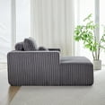 thumbnail image 2 of Corduroy Single Sofa Armchair, Upholstered Sleeper Sofa Couch Bed, Oversized Deep Seat Sofa Chaise Lounge Couches Arm Chair for Living Room Bedroom Apartment Office, Grey, 2 of 9