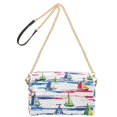 thumbnail image 2 of FORMRS Women Crossbody Purse with Chain Strap Vegan Leather Shoulder Handbag, Hand Drawn Sailboats, 2 of 7