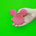 thumbnail image 3 of Disney Minnie Mouse Head Pink Embroidered Applique Iron On Patch, 3 of 3