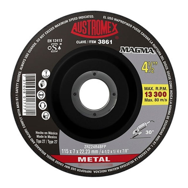 Disco Austromex T-27 4.1/2x1/4x7/8 Desbaste Metal Magm 3861