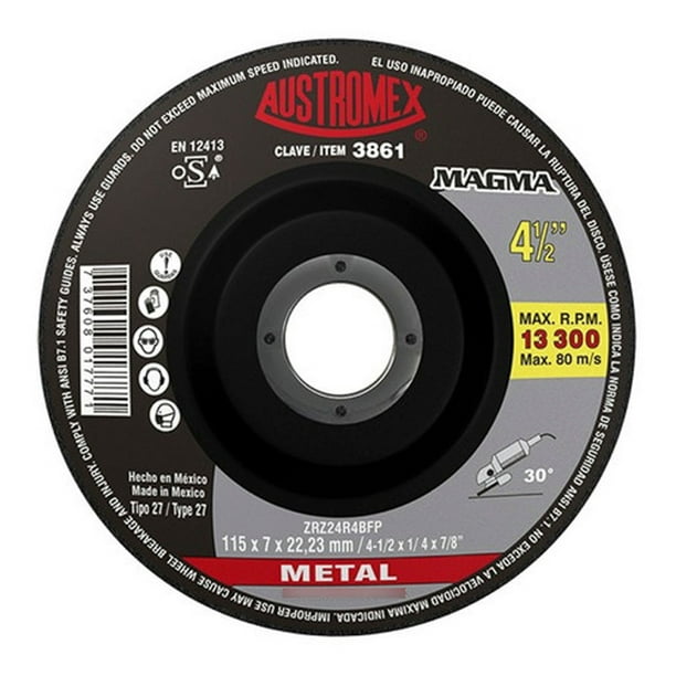 Disco Austromex T-27 4.1/2x1/4x7/8 Desbaste Metal Magm 3861