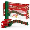 Prextex Musical Christmas Domino Train Set, Santa's Holiday Plastic Dominoes Boys Girls Kids Toys