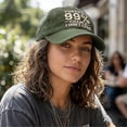 thumbnail image 5 of There's A 99% Chance I Don't Care Embroidered Baseball Cap, Adjustable Distressed Cotton Dad Hat for Men and Women, Funny Statement Cap for Outdoor, Casual Wear, and Gift - Army Green, 5 of 7