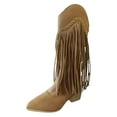 thumbnail image 6 of Dakaela Women's Fringe Cowgirl Boots Vintage Tassel Western Cowboy Boot Pointed Toe Pull on Knee High Boots, 6 of 7